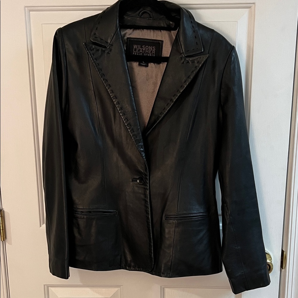 Wilsons Leather Women's Black Leather Blazer